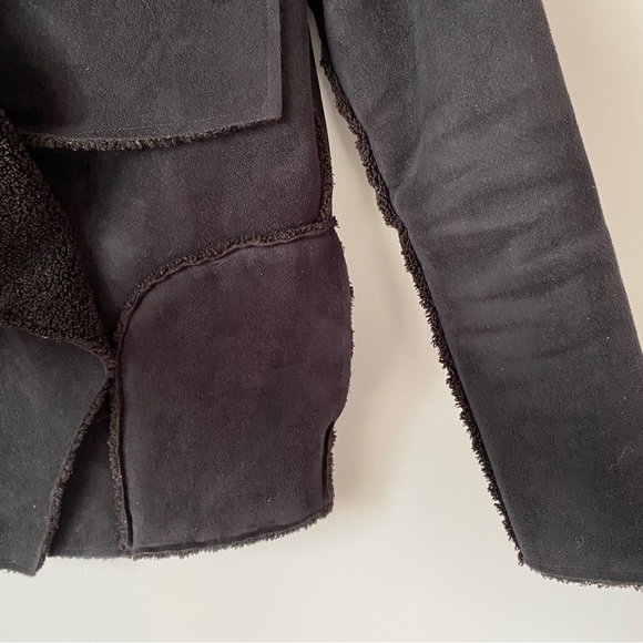 Velvet by Graham and Spencer women’s Black Faux Suede Sherpa-Lined Jacket - XS - Picture 4 of 13